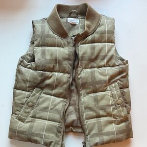Tan Plaid Puffer Vest Jaime Kay